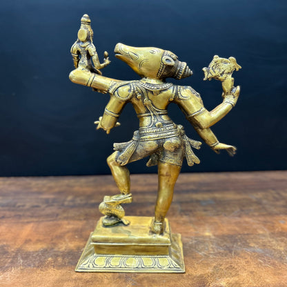 Brass Bhoovaraha swamy Varaha Lakshmi Statue 17 Inch by vendor-unknown - Hindu Gods (View 5)