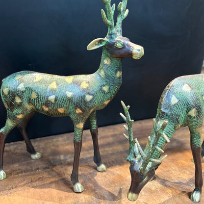Brass Deer Pair Decorative Showpiece Antique Finish 27 Inch by vendor-unknown - Decor (View 6)
