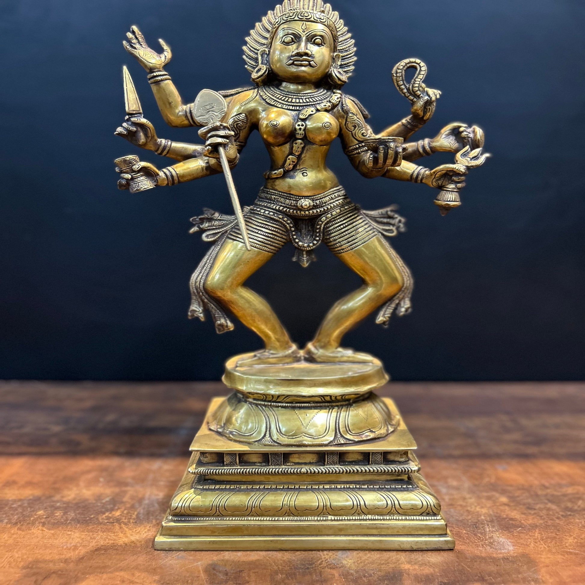 Brass Goddess Kali Mata Idol As Bhairavi 2 Feet - Image 4