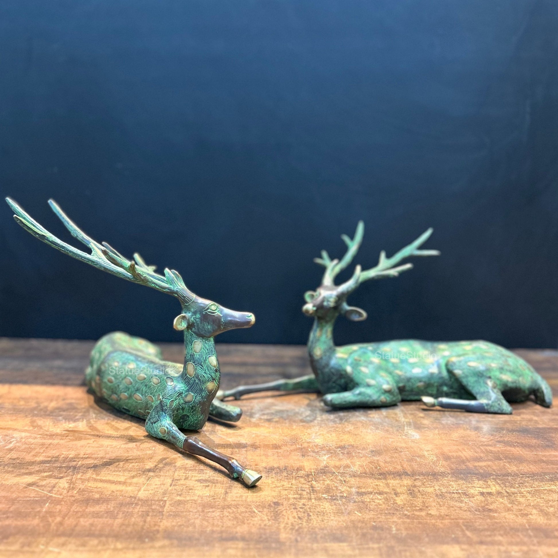 Brass Deer Pair Showpiece Decorative Figure 1 Feet - Image 4