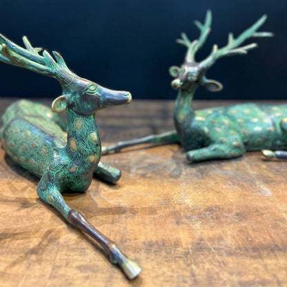 Brass Deer Pair Showpiece Decorative Figure 1 Feet by vendor-unknown - Decor (View 3)