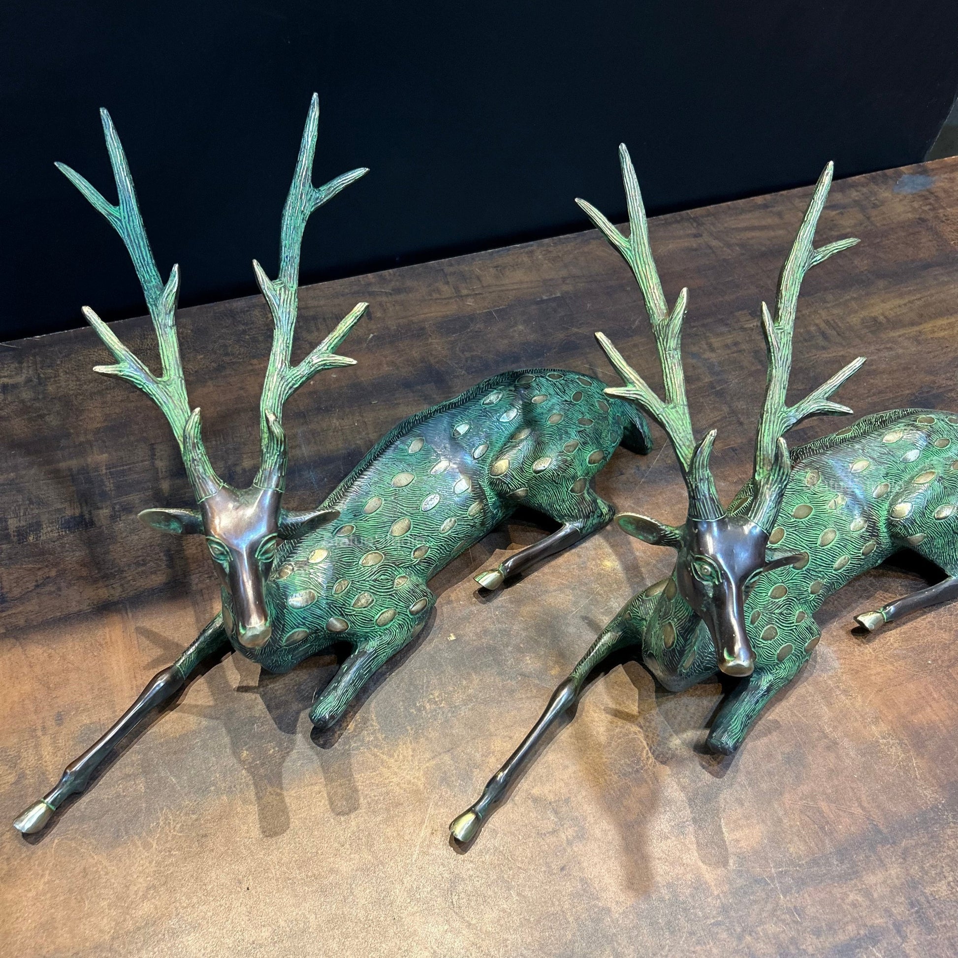 Brass Deer Pair Showpiece Decorative Figure 1 Feet - Image 5