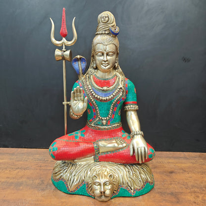 Brass Large Shiva Statue 3 Feet by vendor-unknown - Hindu Gods (View 3)