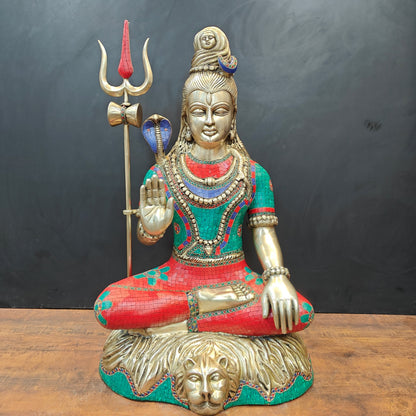Brass Large Shiva Statue 3 Feet by vendor-unknown - Hindu Gods (View 4)