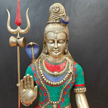 Brass Large Shiva Statue 3 Feet by vendor-unknown - Hindu Gods (View 2)