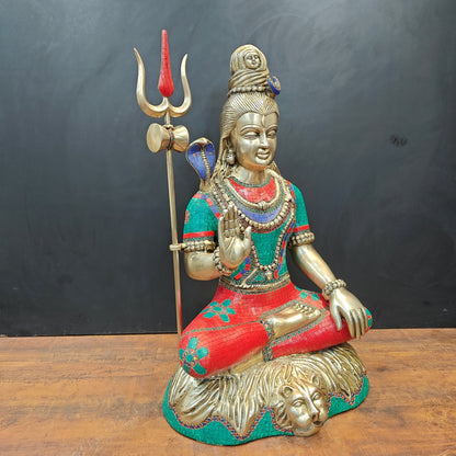 Brass Large Shiva Statue 3 Feet by vendor-unknown - Hindu Gods (View 5)