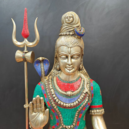 Brass Large Shiva Statue 3 Feet by vendor-unknown - Hindu Gods (View 7)