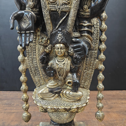 Brass Lord Tirupati Balaji Statue with Goddess Padmavathi Engraved 3 Feet by vendor-unknown - Hindu Gods (View 7)