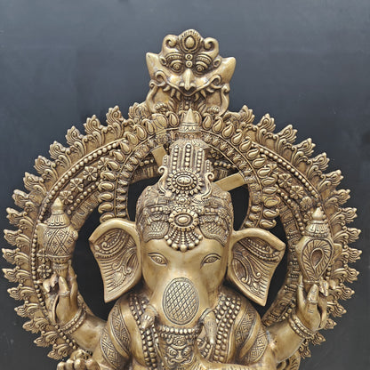 Elegant Brass Large Ganesha Statue With Prabhavali 50 Inches by vendor-unknown - Hindu Gods (View 2)