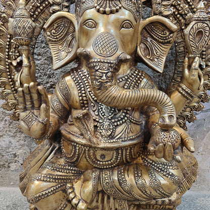 Elegant Brass Large Ganesha Statue With Prabhavali 50 Inches by vendor-unknown - Hindu Gods (View 5)