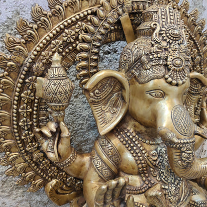 Elegant Brass Large Ganesha Statue With Prabhavali 50 Inches by vendor-unknown - Hindu Gods (View 6)