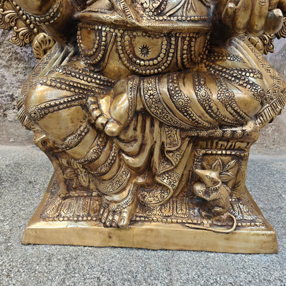 Elegant Brass Large Ganesha Statue With Prabhavali 50 Inches by vendor-unknown - Hindu Gods (View 10)