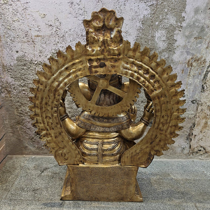 Elegant Brass Large Ganesha Statue With Prabhavali 50 Inches by vendor-unknown - Hindu Gods (View 11)