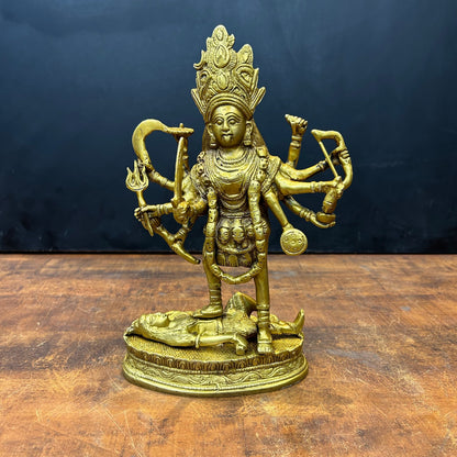 Brass Goddess Kali Mata Idol Dashbhuja 11.5 Inch by vendor-unknown - Hindu Gods (View 3)