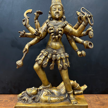 Brass Goddess Kali Mata Statue 10 Arms 24 Inches by vendor-unknown - Hindu Gods (View 2)