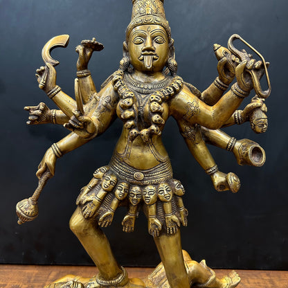 Brass Goddess Kali Mata Statue 10 Arms 24 Inches by vendor-unknown - Hindu Gods (View 6)