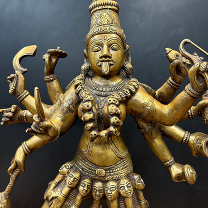 Brass Goddess Kali Mata Statue 10 Arms 24 Inches by vendor-unknown - Hindu Gods (View 7)
