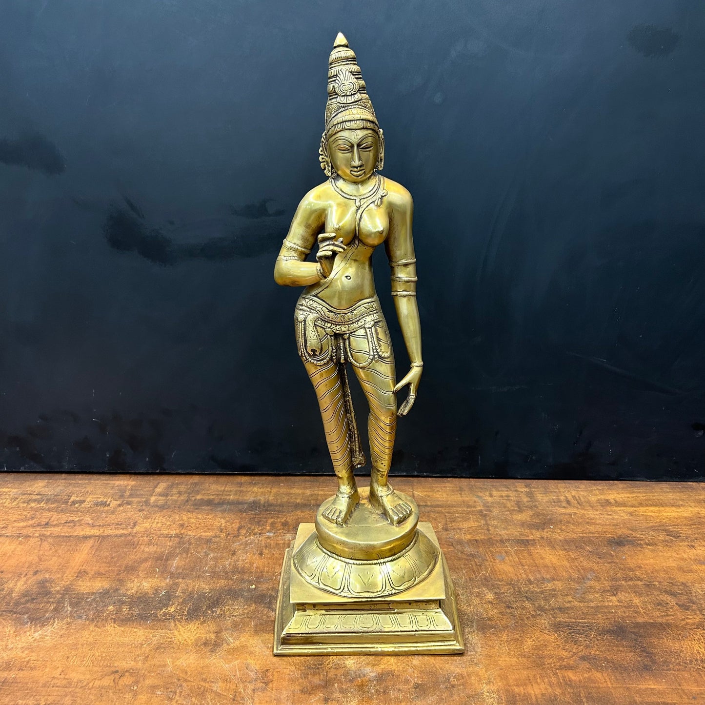 Brass Standing Parvati Uma Devi Statue 2 Feet
