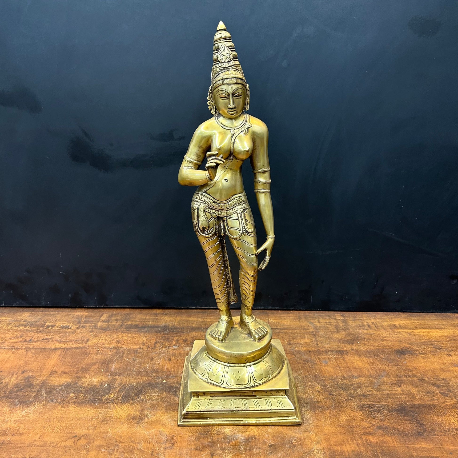 Brass Standing Parvati Uma Devi Statue 2 Feet - Image 3