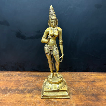 Brass Standing Parvati Uma Devi Statue 2 Feet by vendor-unknown - Hindu Gods (View 3)