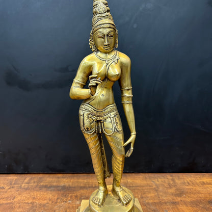 Brass Standing Parvati Uma Devi Statue 2 Feet by vendor-unknown - Hindu Gods (View 4)