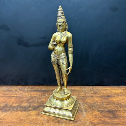 Brass Standing Parvati Uma Devi Statue 2 Feet by vendor-unknown - Hindu Gods (View 6)