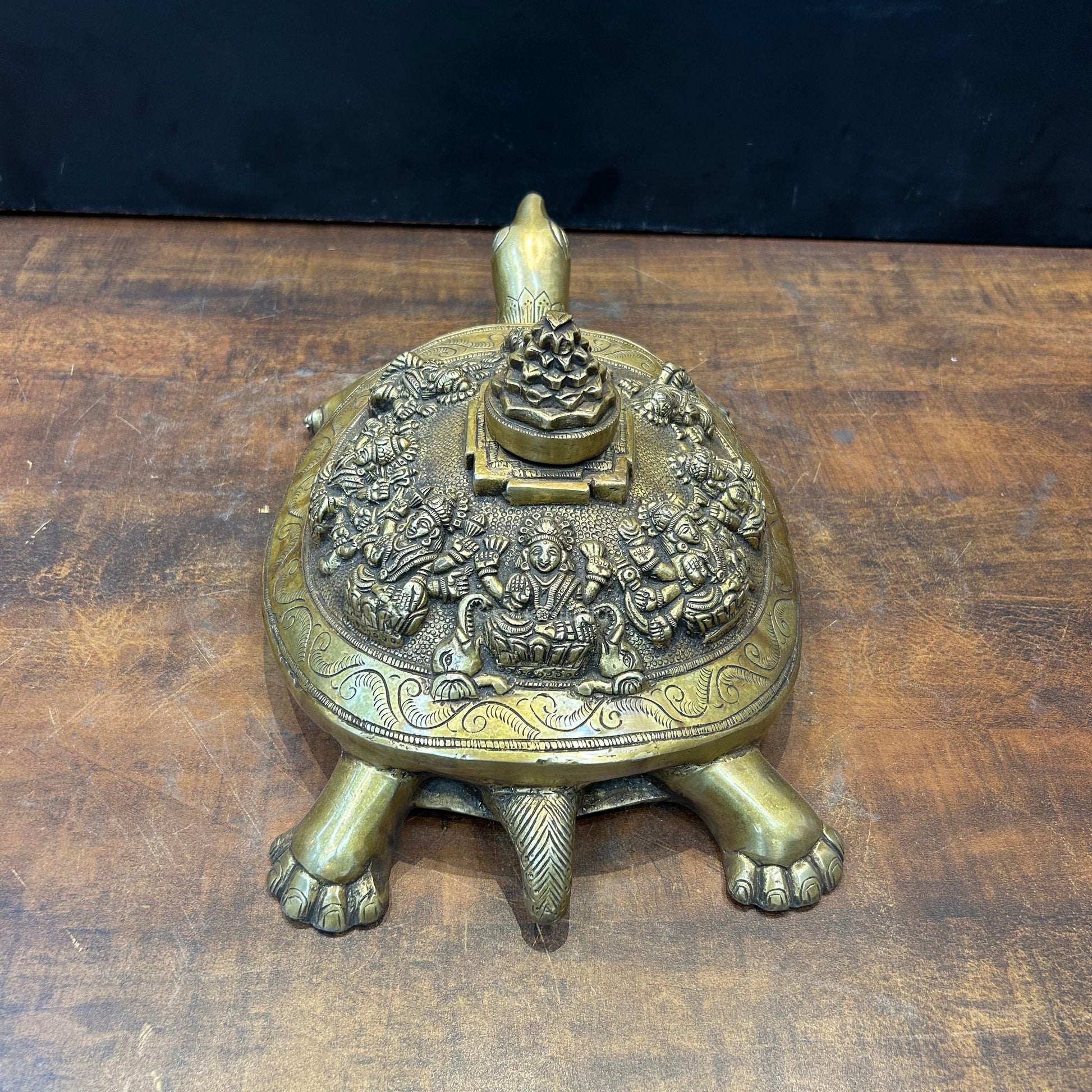 Brass Ashtalakshmi Shree Yantra on Tortoise 14 Inch - Image 6