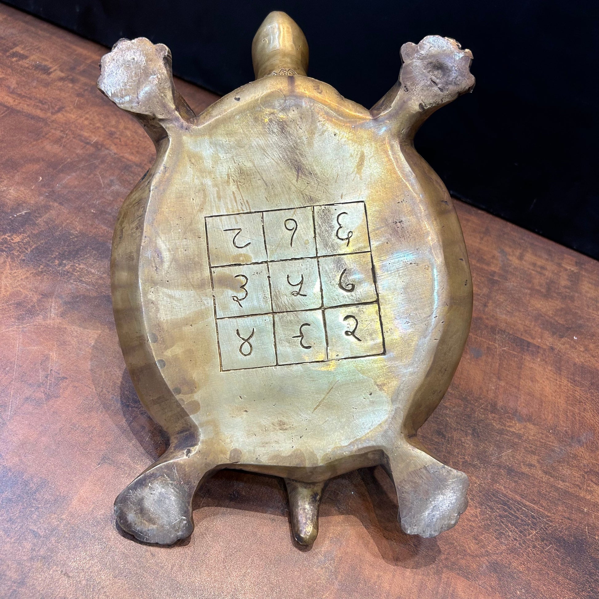 Brass Ashtalakshmi Shree Yantra on Tortoise 14 Inch - Image 7