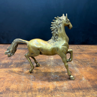 Brass Running Horse Pair Statue with One Leg Raised 10 Inch by vendor-unknown - Decor (View 8)