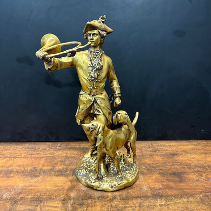 Brass French Huntsman Statue With Hounds 27 Inch by vendor-unknown - Decor (View 3)