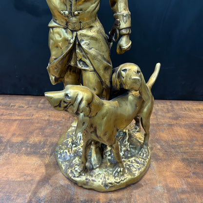 Brass French Huntsman Statue With Hounds 27 Inch by vendor-unknown - Decor (View 8)