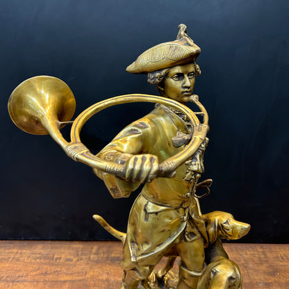Brass French Huntsman Statue With Hounds 27 Inch by vendor-unknown - Decor (View 7)