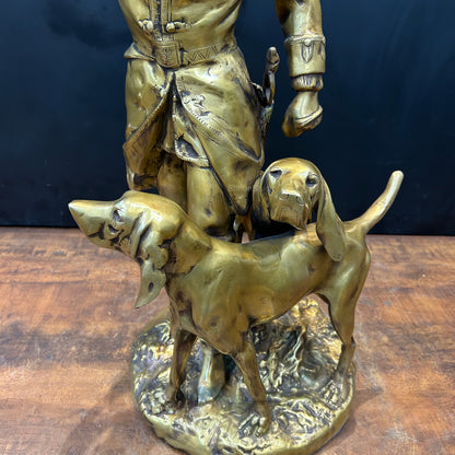 Brass French Huntsman Statue With Hounds 27 Inch by vendor-unknown - Decor (View 9)