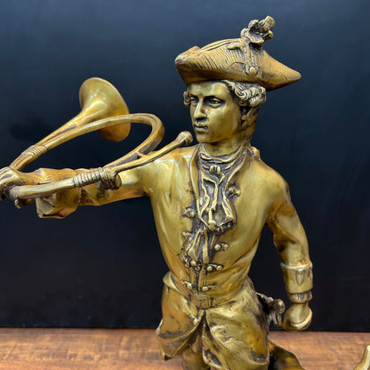Brass French Huntsman Statue With Hounds 27 Inch by vendor-unknown - Decor (View 6)