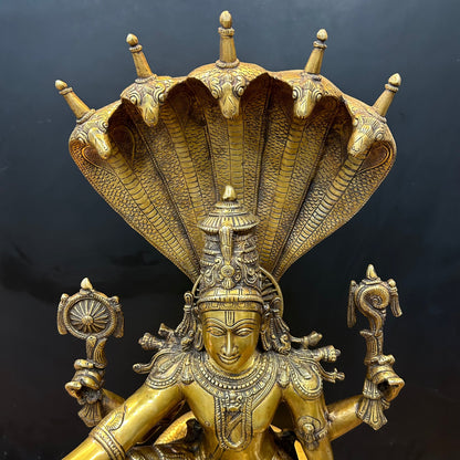 Brass Large Exclusive Vishnu Shri Hari Narayanan Idol 2.5 Feet by vendor-unknown - Hindu Gods (View 6)