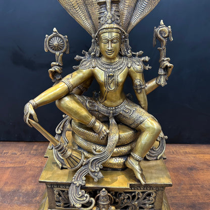 Brass Large Exclusive Vishnu Shri Hari Narayanan Idol 2.5 Feet by vendor-unknown - Hindu Gods (View 7)