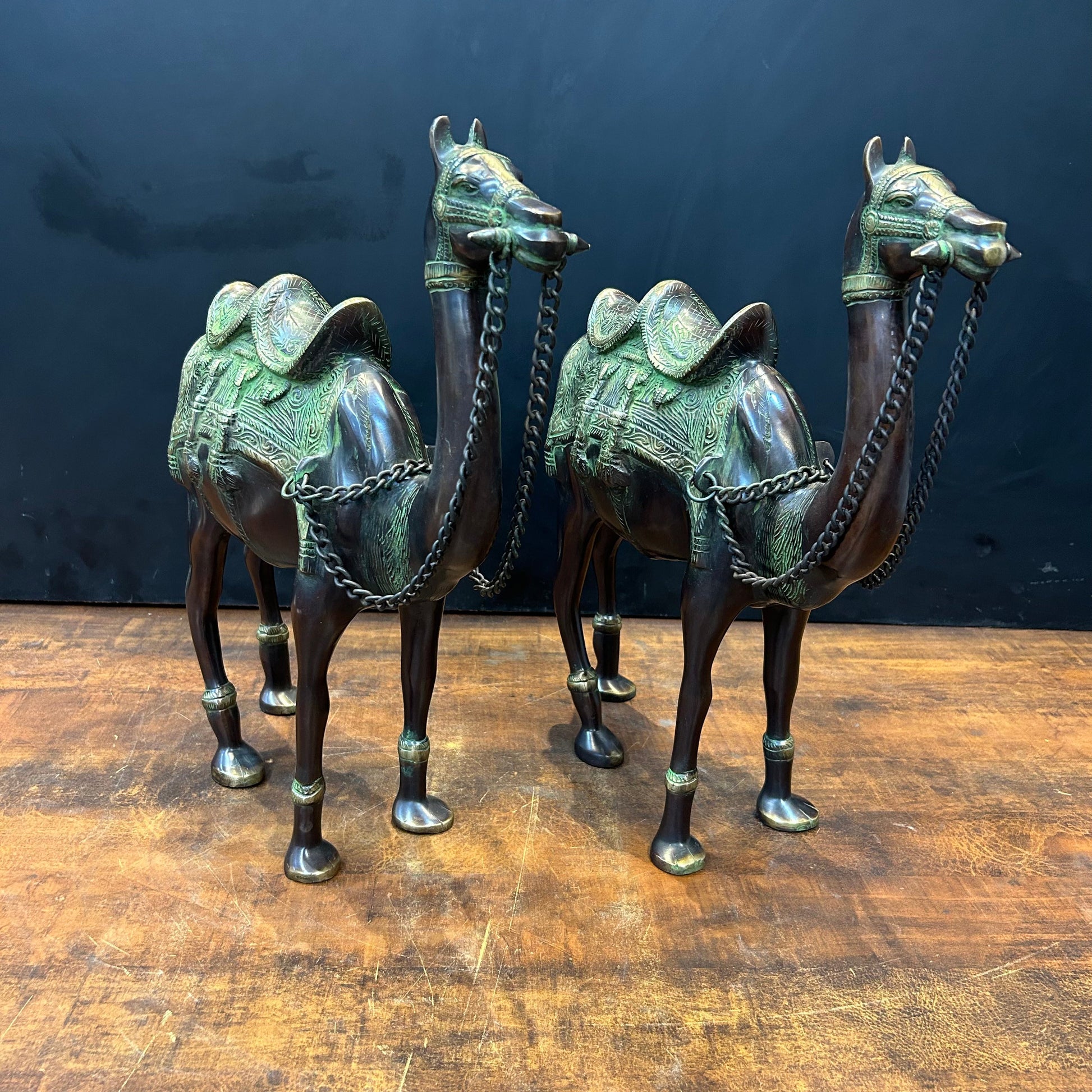 Brass Camel Pair Sculpture Vastu Recommended Showpiece 17 Inches - Image 3