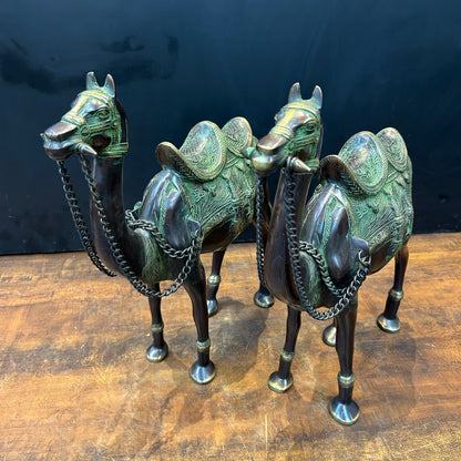 Brass Camel Pair Sculpture Vastu Recommended Showpiece 17 Inches by vendor-unknown - Decor (View 4)