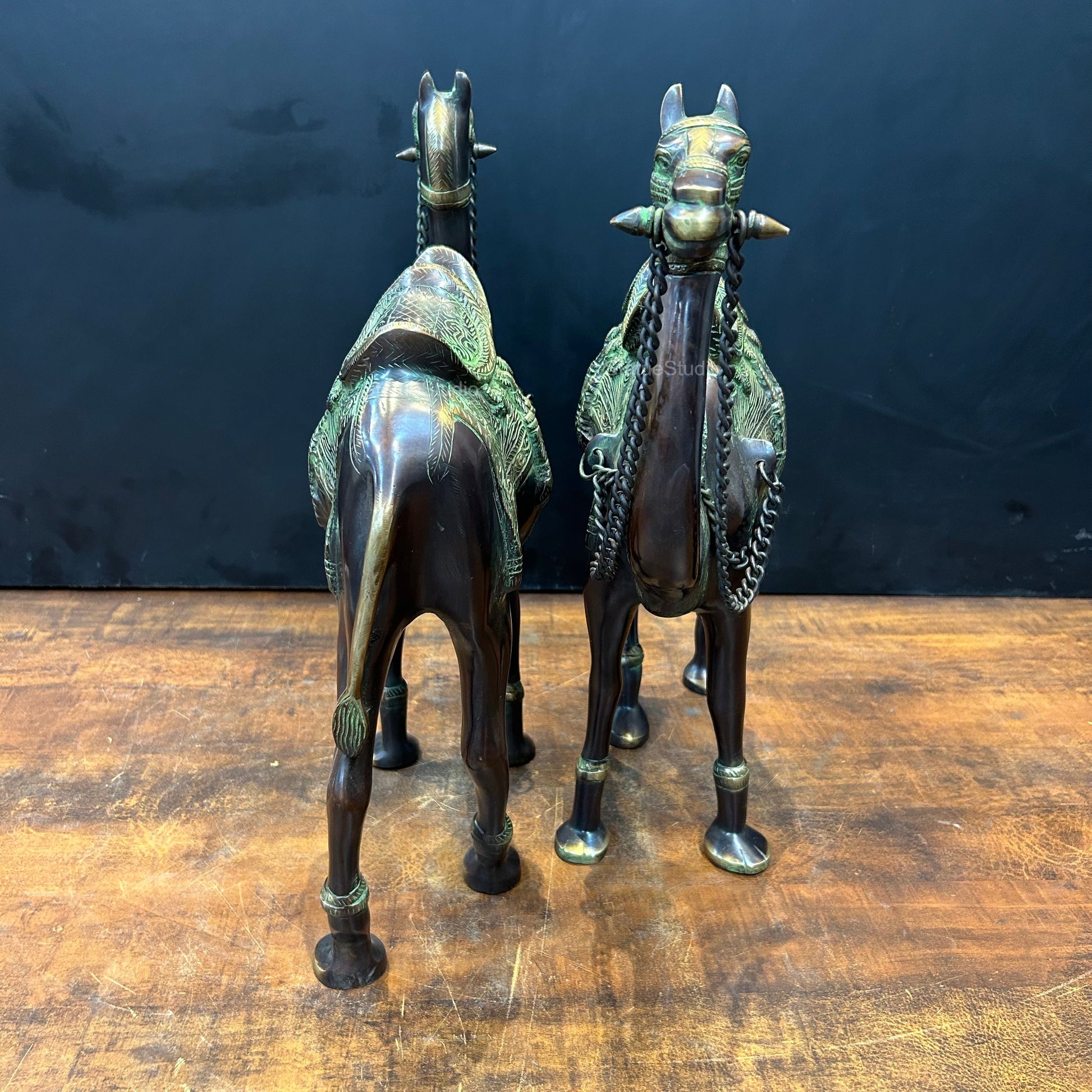 Brass Camel Pair Sculpture Vastu Recommended Showpiece 17 Inches - Image 9