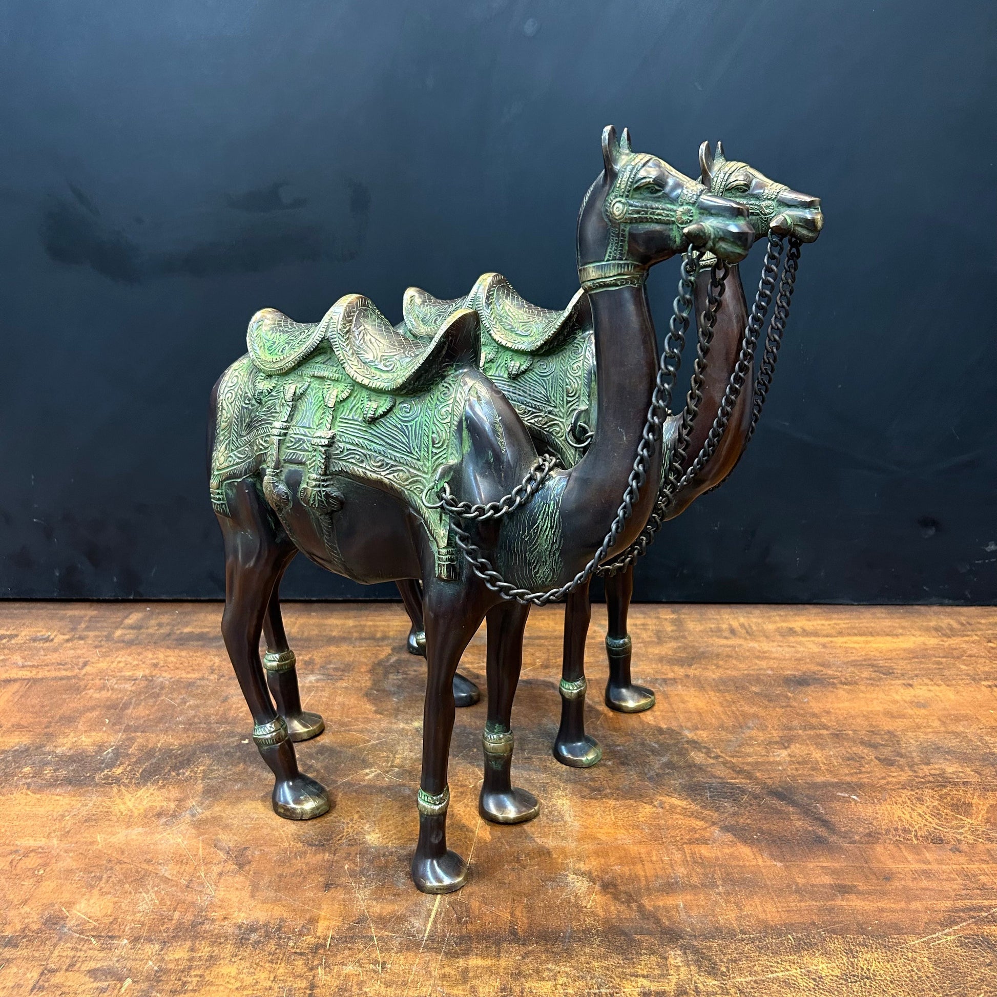 Brass Camel Pair Sculpture Vastu Recommended Showpiece 17 Inches - Image 5