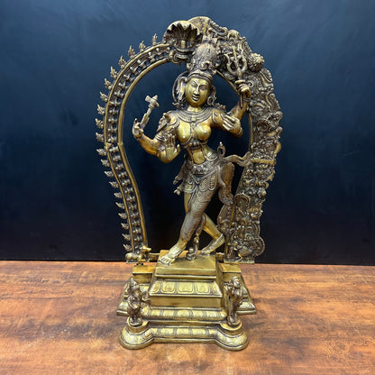 Brass Large Ardhanarishawar Shiva Sakti Statue 2.5 Feet by vendor-unknown - Hindu Gods