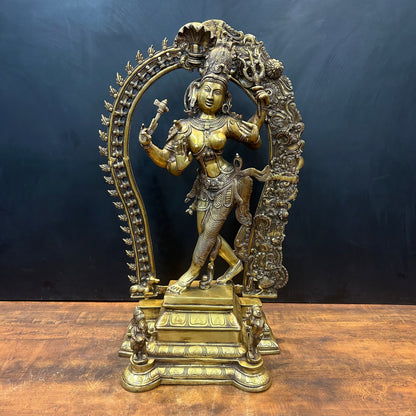 Brass Large Ardhanarishawar Shiva Sakti Statue 2.5 Feet by vendor-unknown - Hindu Gods (View 4)