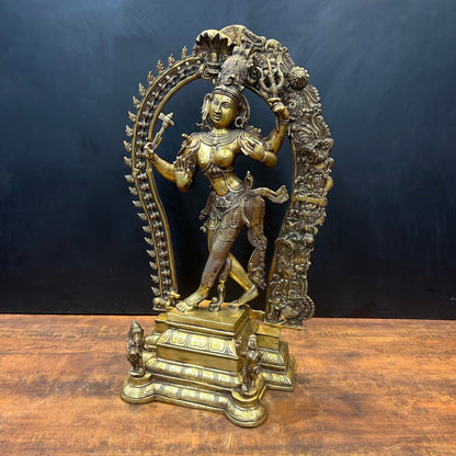 Brass Large Ardhanarishawar Shiva Sakti Statue 2.5 Feet by vendor-unknown - Hindu Gods (View 6)