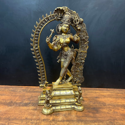 Brass Large Ardhanarishawar Shiva Sakti Statue 2.5 Feet by vendor-unknown - Hindu Gods (View 7)