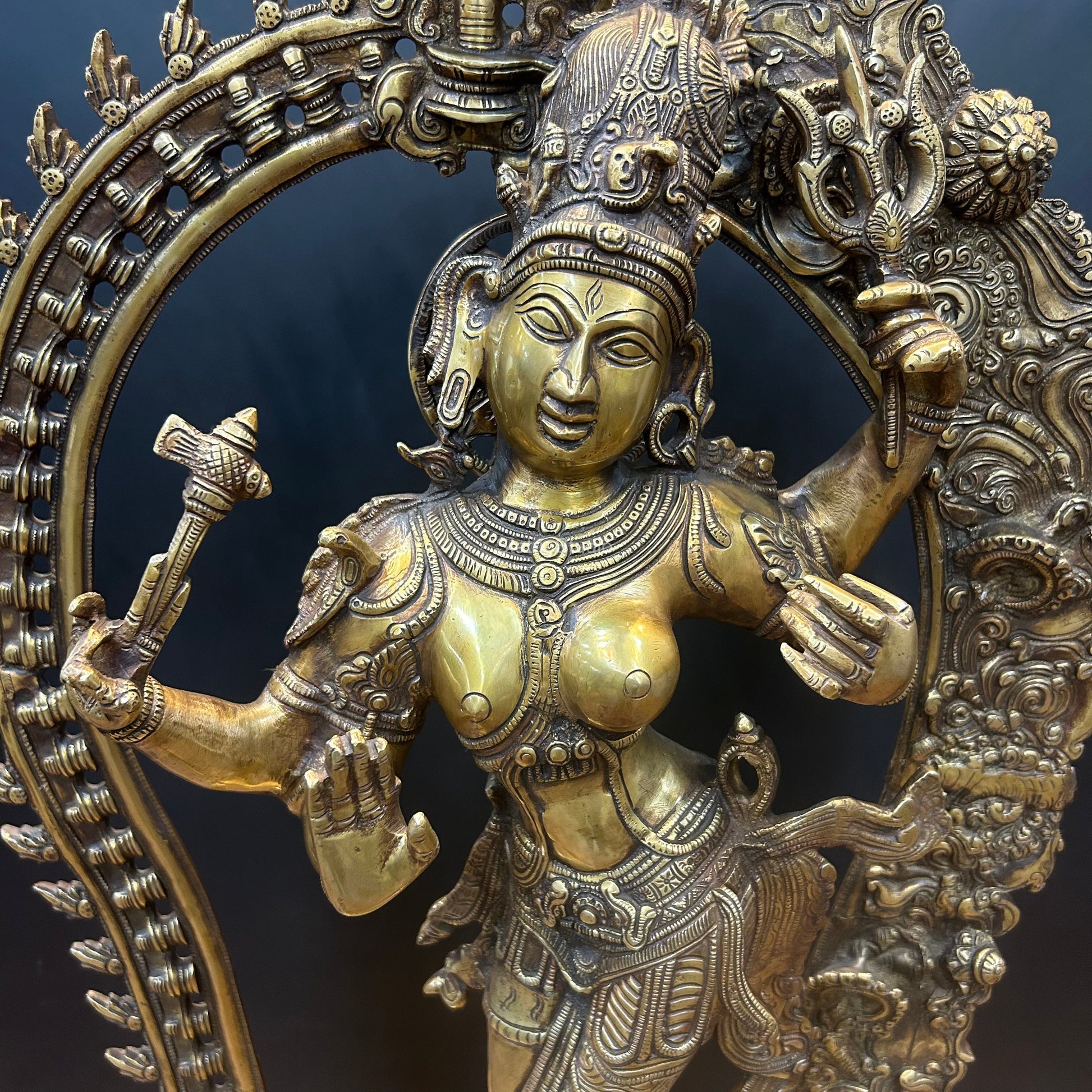 Brass Large Ardhanarishawar Shiva Sakti Statue 2.5 Feet - Image 2