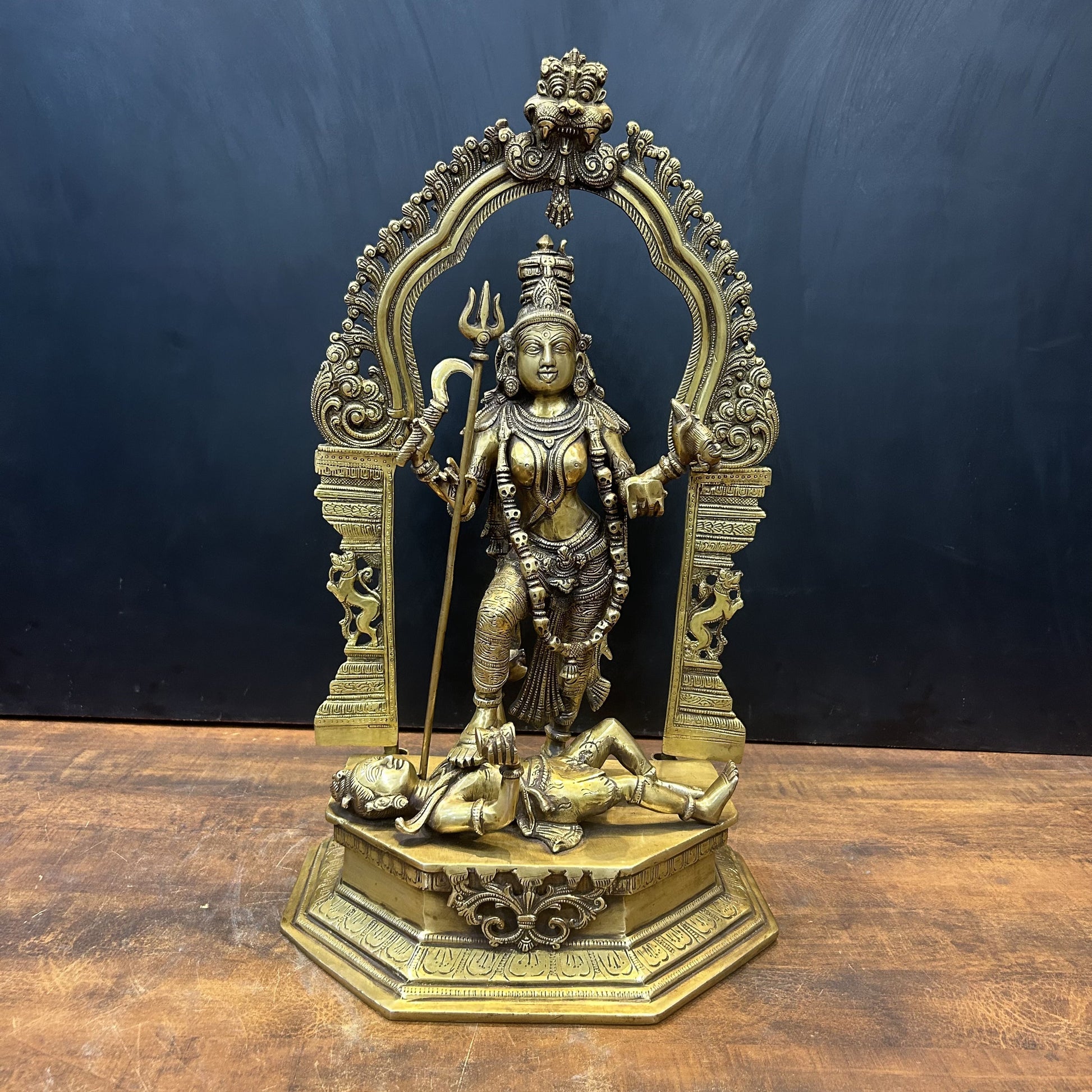 Brass Goddess Large Kali Statue 21 Inch - Image 3