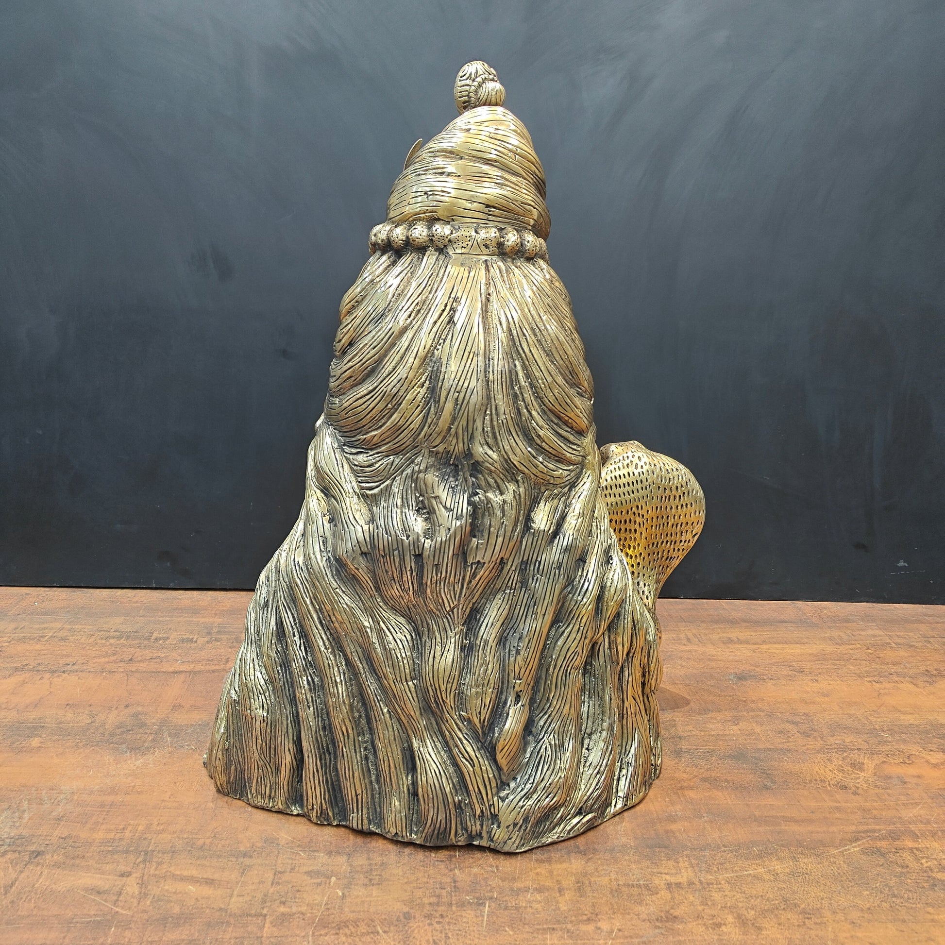 Brass Large Lord Shiva Head Bust With Moon and River Ganga 27 Inch - Image 8