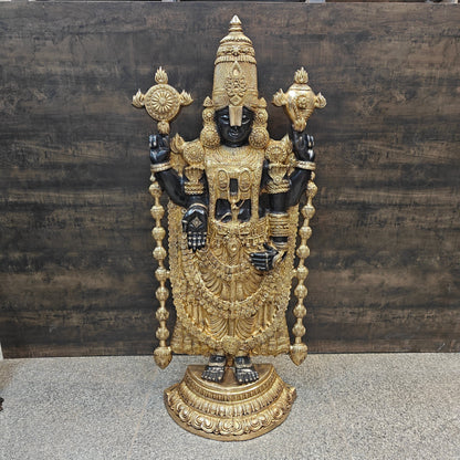 Brass Lord Tirupathi Balaji Idol Antique Finish 4 Feet by vendor-unknown - Hindu Gods (View 3)