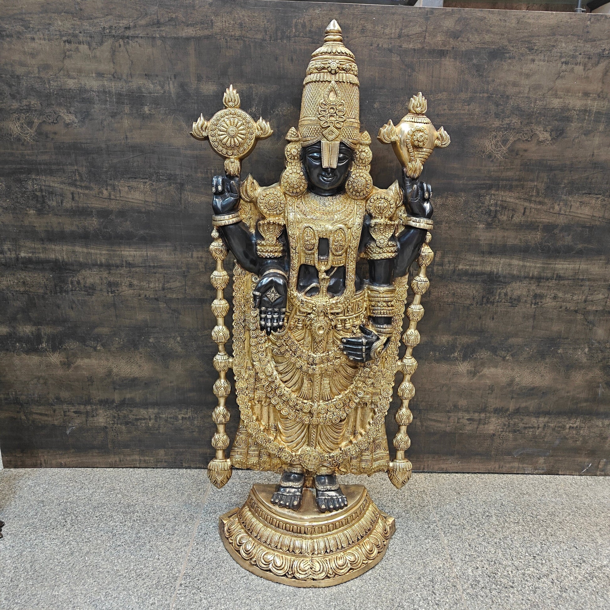 Brass Lord Tirupathi Balaji Idol Antique Finish 4 Feet - Image 4
