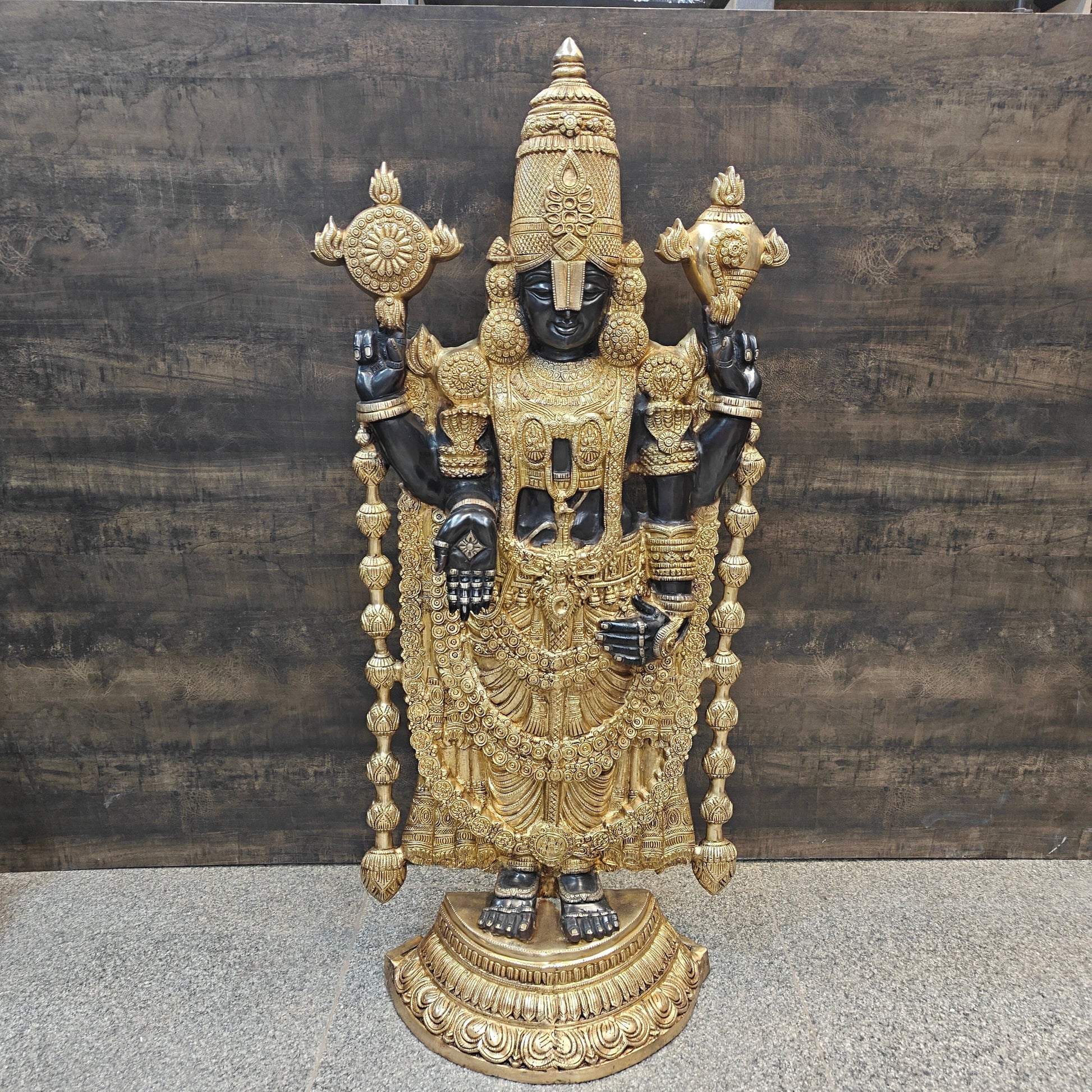 Brass Lord Tirupathi Balaji Idol Antique Finish 4 Feet - Image 5